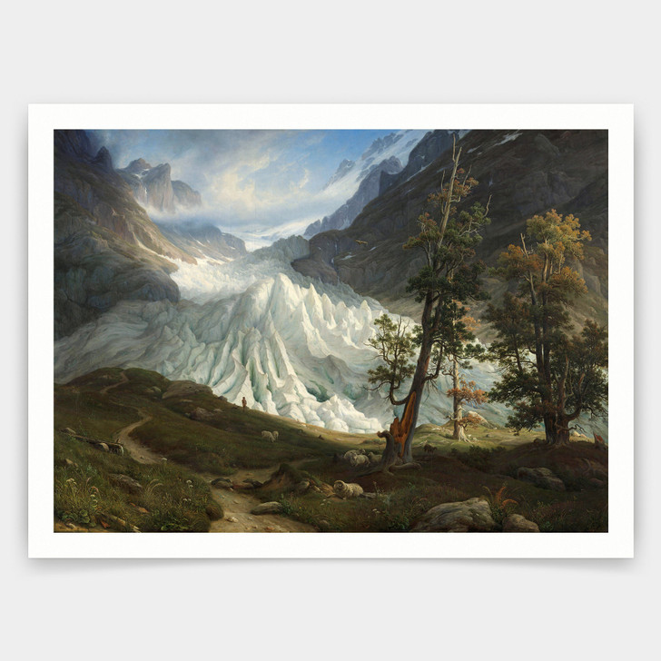 Thomas Fearnley,The Grindelwald Glacier,art prints,Vintage art,canvas wall art,famous art prints,V5033