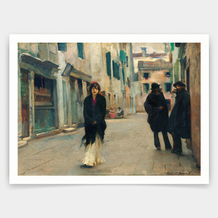 John Singer Sargent ,Street in Venice, 1882,art prints,Vintage art,canvas wall art,famous art prints,q1171