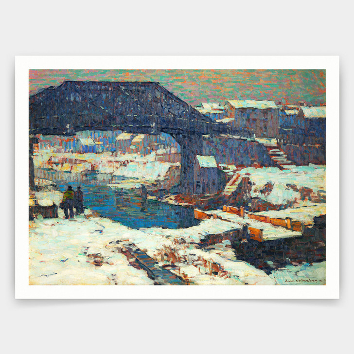 John Fulton Folinsbee,Canal in Winter,art prints,Vintage art,canvas wall art,famous art prints,q1168