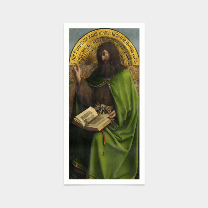 Jan van Eyck,John the Baptist Enthroned,Ghent Altarpiece,art prints,Vintage art,canvas wall art,famous art prints,vertical narrow ,V7719