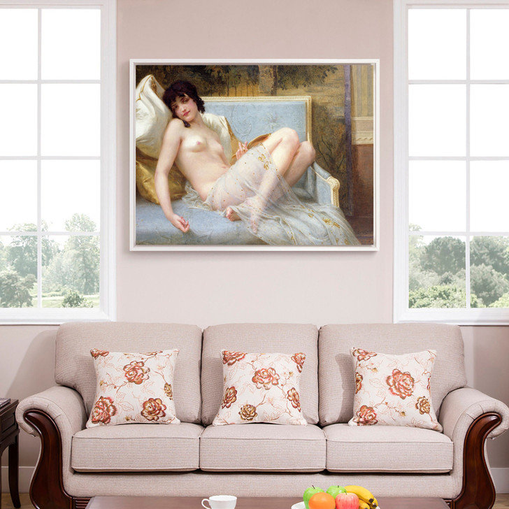 Guillaume Seignac,Indolence, Naked Woman Lying On The Sofa,large wall art,framed wall art,canvas wall art,large canvas,M3966