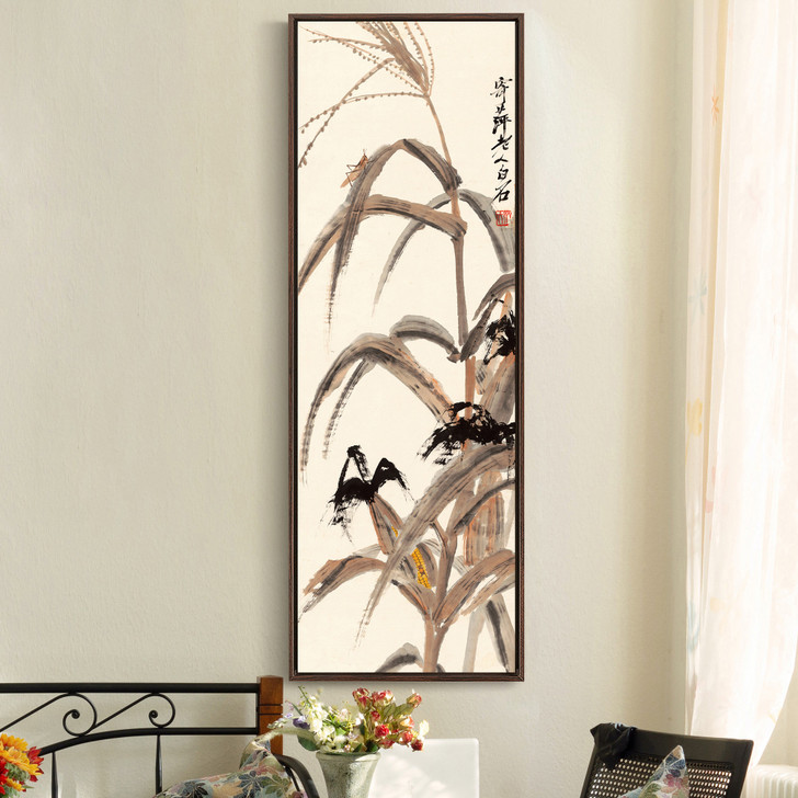 Qi Baishi,Corn painting,Chinese painting,Vertical Narrow Art,large wall art,framed wall art,canvas wall art,M605