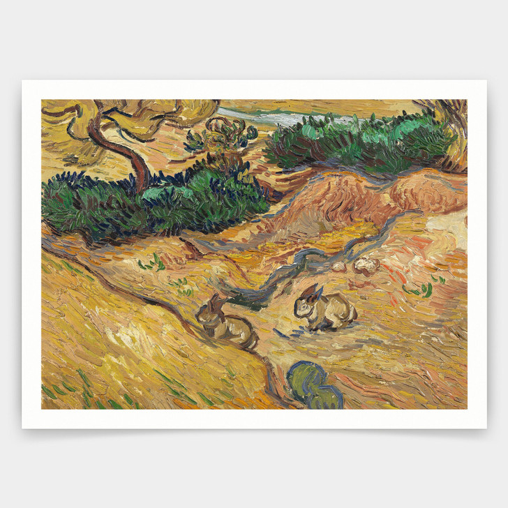 Vincent van Gogh,Landscape with Rabbits,art prints,Vintage art,canvas wall art,famous art prints,V5084