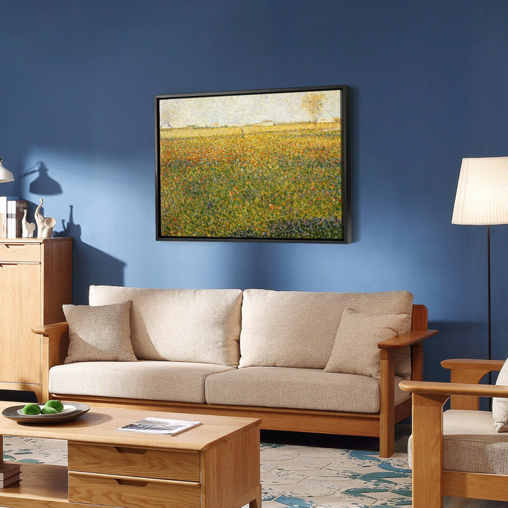 Georges Seurat,La Luzerne, Saint Denis,farm beyond the meadow,large wall art,framed wall art,canvas wall art,large canvas,M3918