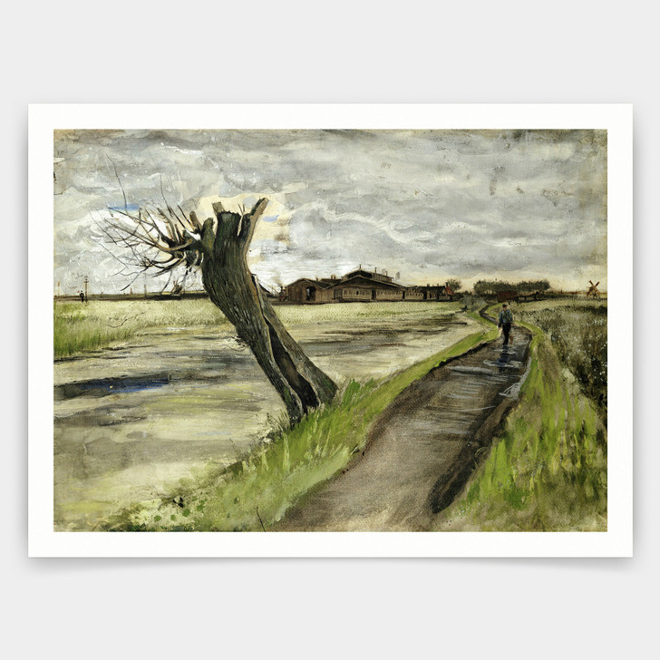 Vincent Van Gogh,Pollard Willow, 1882,art prints,Vintage art,canvas wall art,famous art prints,V5094
