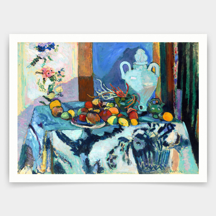 Henri Matisse,Blue Still Life,Nature morte bleue,1907,art prints,Vintage art,canvas wall art,famous art prints,q1071