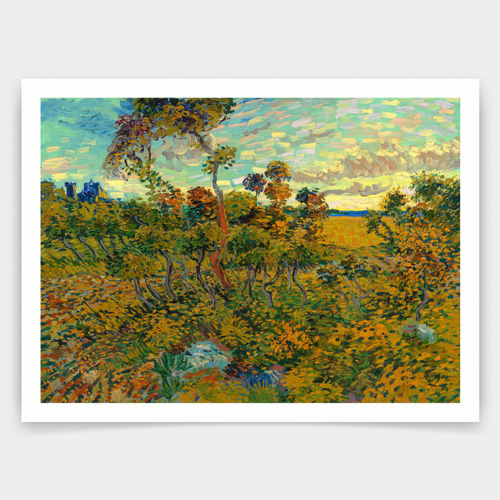 Vincent van Gogh,Sunset at Montmajour,art prints,Vintage art,canvas wall art,famous art prints,V5101