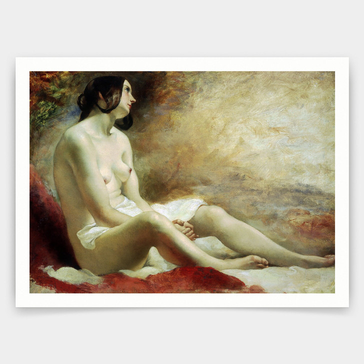 William Etty,Study of a Draped Nude,art prints,Vintage art,canvas wall art,famous art prints,V5148