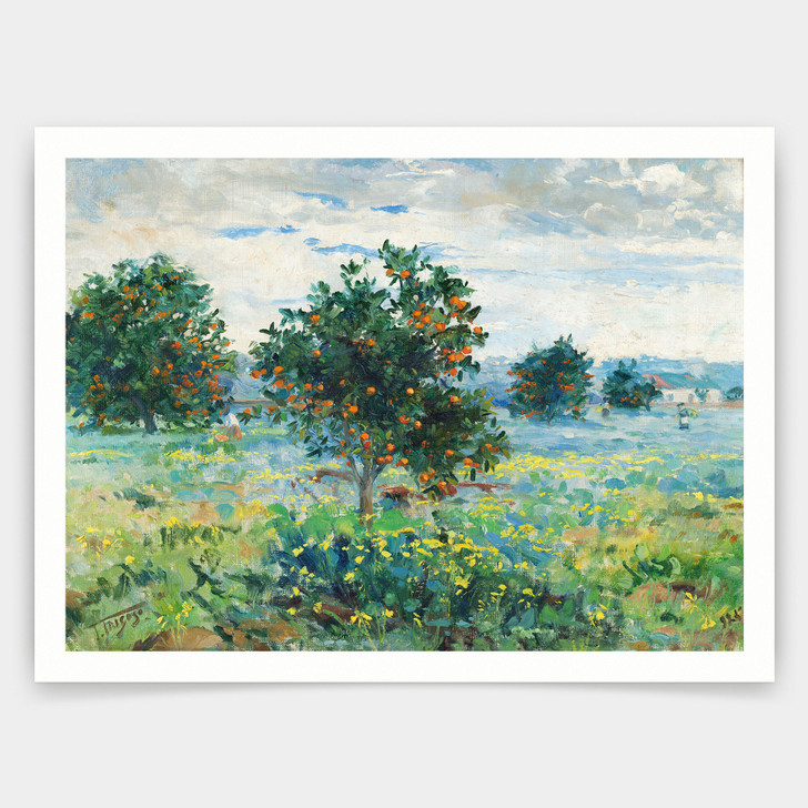 Falcão Trigoso,Orange trees in the afternoon An Algarvian landscape,art prints,Vintage art,canvas wall art,famous art prints,q998