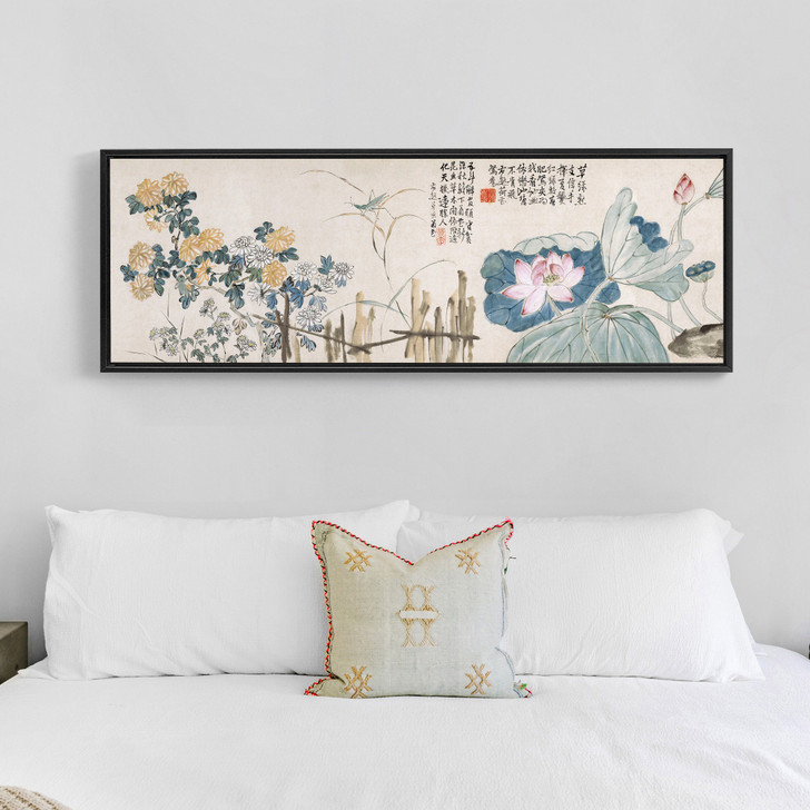 Chrysanthemum Lotus,Chinese Flower,Canvas Print,Canvas Art,Canvas Wall Art,Large Wall Art,Framed Wall Art,Asian Wall Art,Chinese Art P338