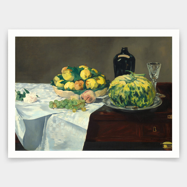 Edouard Manet,Still Life with Melon and Peaches,art prints,Vintage art,canvas wall art,famous art prints,q961