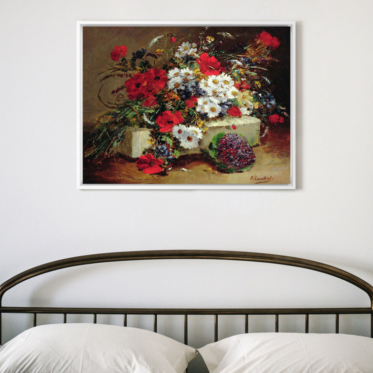 Eugene Henri Cauchois,Poppies and Daisies ,large wall art,framed wall art,canvas wall art,large canvas,M3679