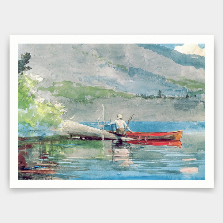Winslow Homer,The Red Canoe,art prints,Vintage art,canvas wall art,famous art prints,V5200