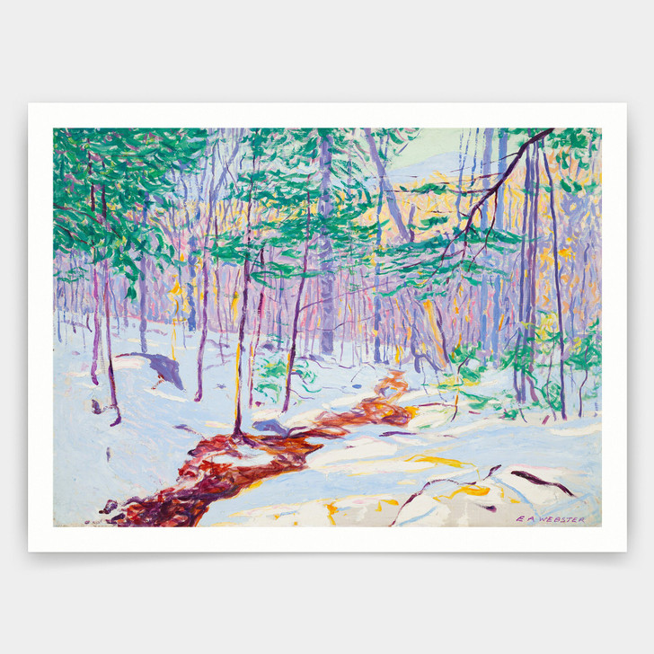 E Ambrose Webster,Brook in Winter,1914,art prints,Vintage art,canvas wall art,famous art prints,q936