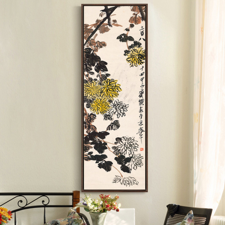 Qi Baishi,Autumn chrysanthemum,Chinese painting,Vertical Narrow Art,large wall art,framed wall art,canvas wall art,M580