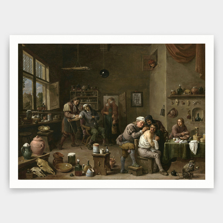 David Teniers the Younger,The Surgeon,art prints,Vintage art,canvas wall art,famous art prints,q931