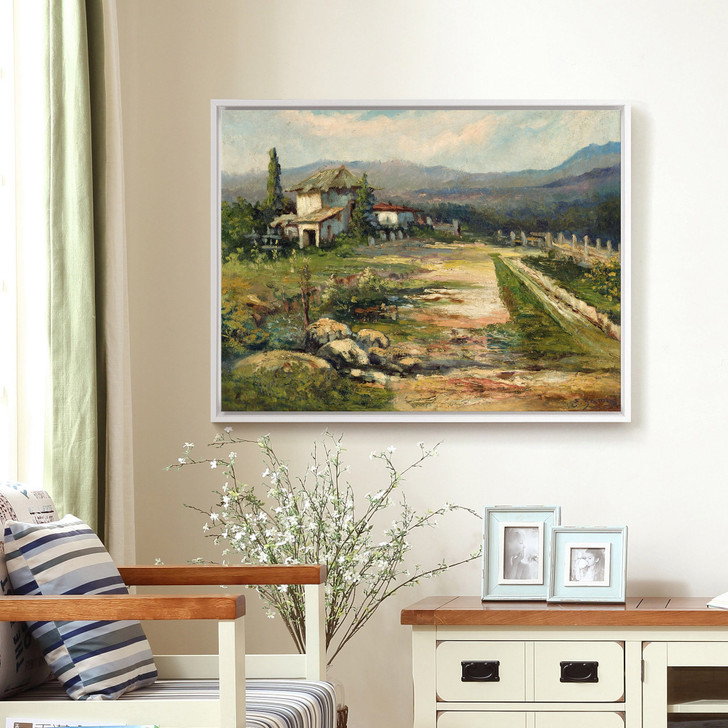 Emmanuel Zamor,farmhouse scenery,large wall art,framed wall art,canvas wall art,large canvas,M3639