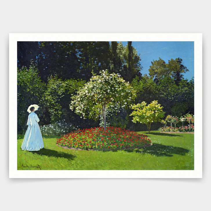 Claude Monet,Woman in the Garden. Sainte-Adresse1867,art prints,Vintage art,canvas wall art,famous art prints,q922