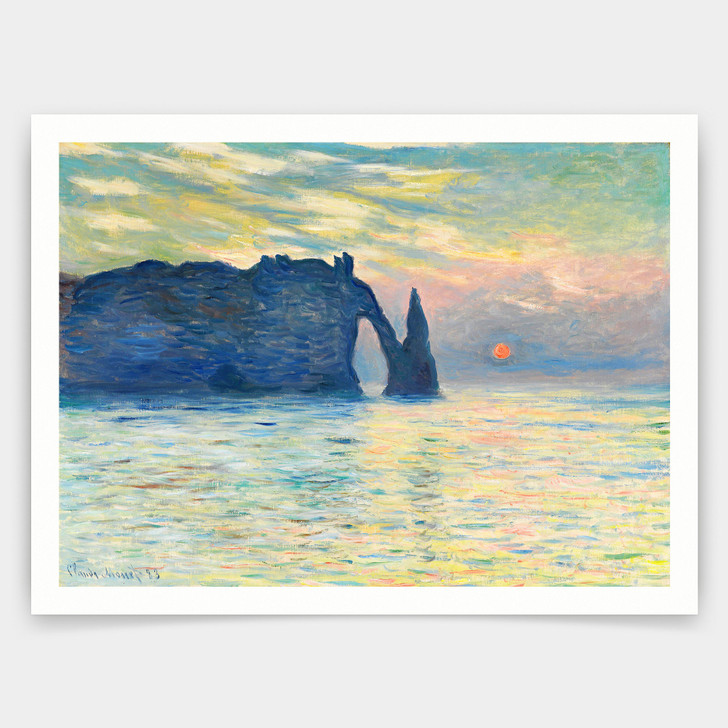 Claude Monet,The Cliff, Étretat, Sunset,art prints,Vintage art,canvas wall art,famous art prints,q897