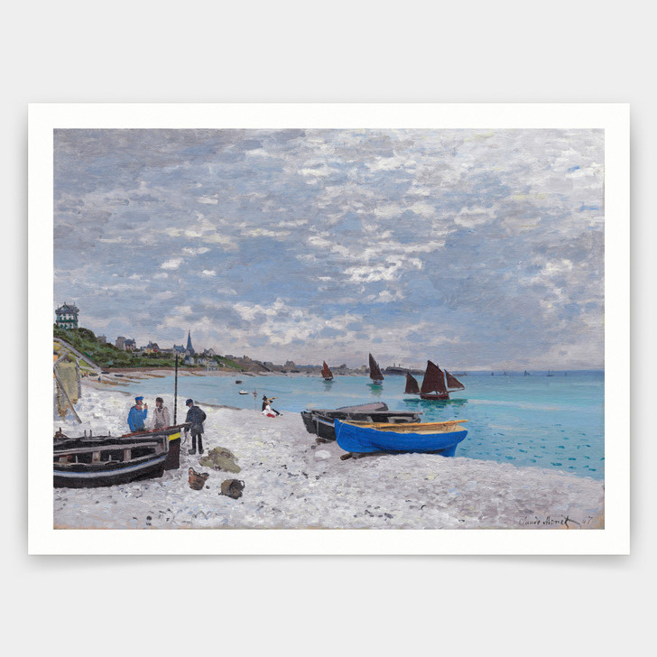 Claude Monet,The Beach at Sainte-Adresse,art prints,Vintage art,canvas wall art,famous art prints,q895