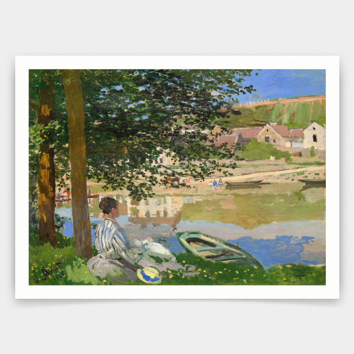 Claude Monet,On the Bank of the Seine, Bennecourt,art prints,Vintage art,canvas wall art,famous art prints,q868