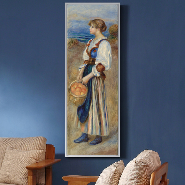 Aierre Auguste Renoir,Girl with Basket of Oranges,Vertical Narrow Art,large wall art,framed wall art,canvas wall art,M572