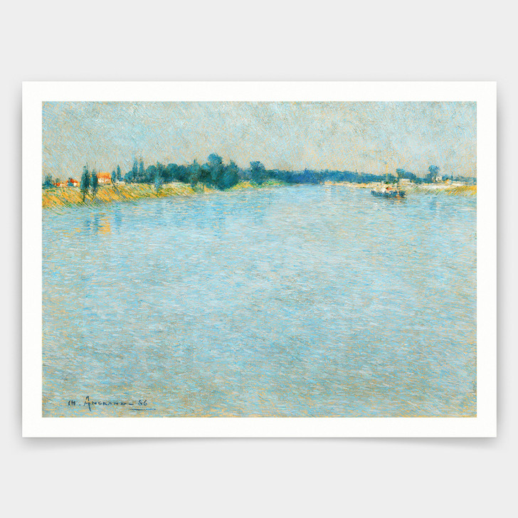 Charles Angrand,The Seine, Morning,Saint-Ouen,art prints,Vintage art,canvas wall art,famous art prints,q828