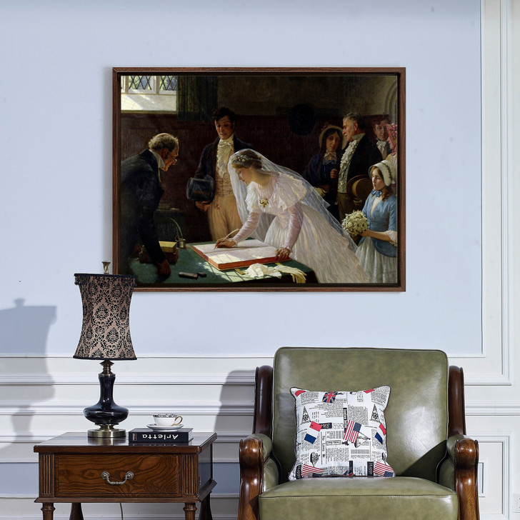 Edmund Blair Leighton,The Wedding Register, 1920,large wall art,framed wall art,canvas wall art,large canvas,M3555