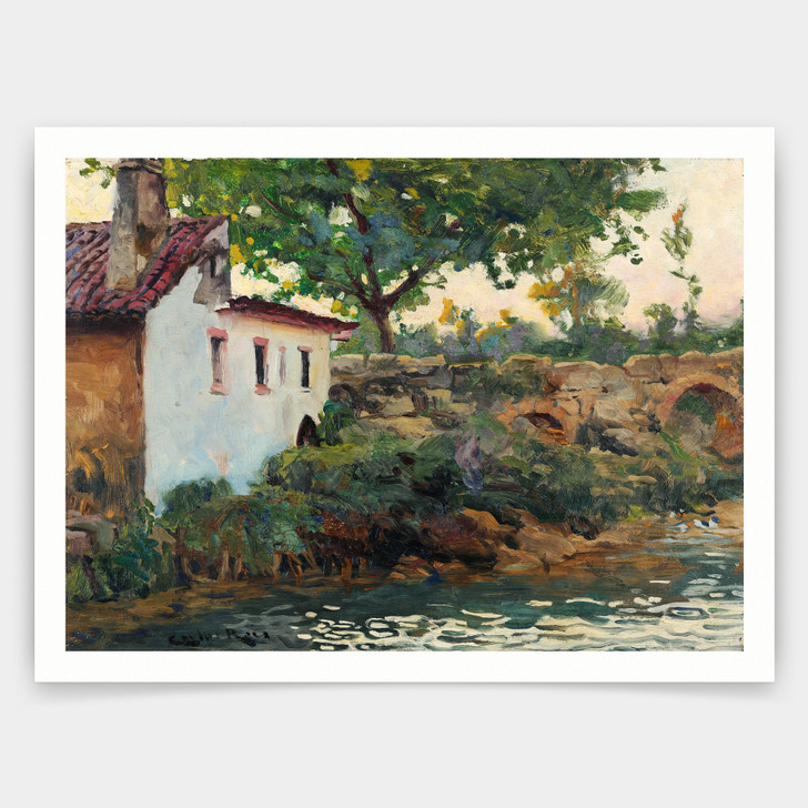 Carlos Reis,The water-mill,art prints,Vintage art,canvas wall art,famous art prints,q824