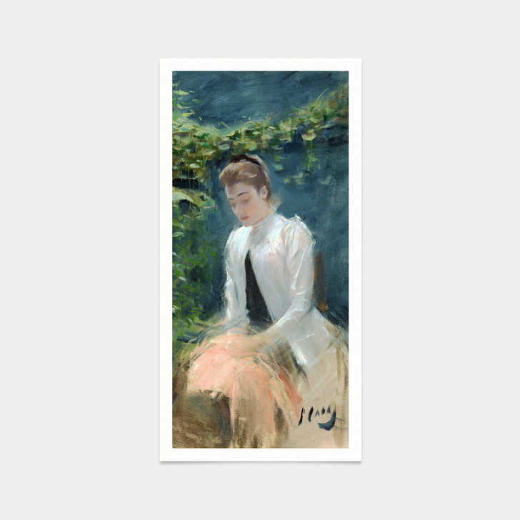 Ramon Casas,White Lady,art prints,Vintage art,canvas wall art,famous art prints,vertical narrow prints,V7770