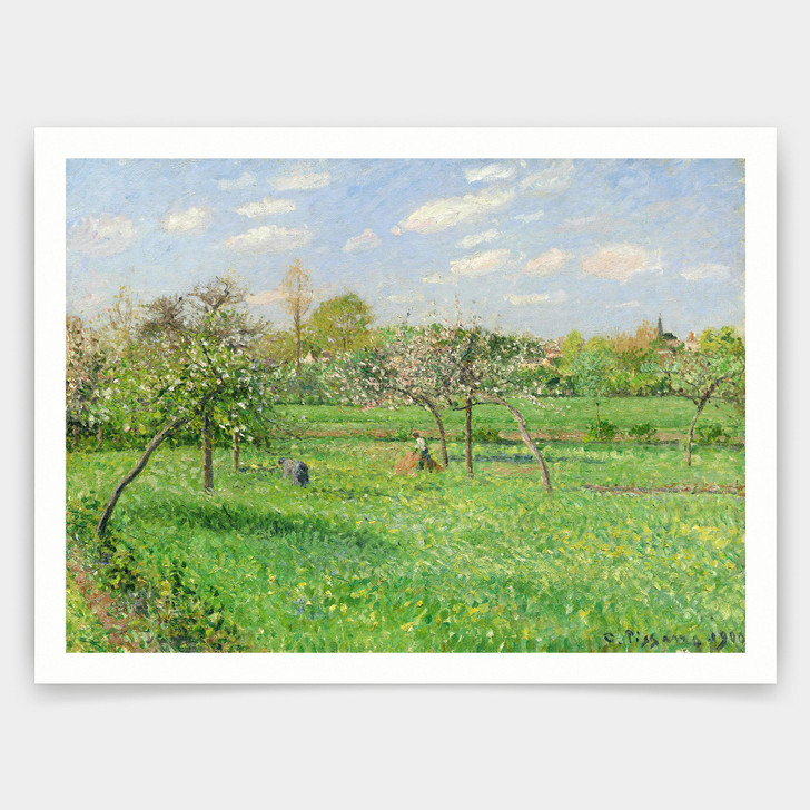 Camille Pissarro,Spring, Morning, Cloudy, Eragny,art prints,Vintage art,canvas wall art,famous art prints,q815