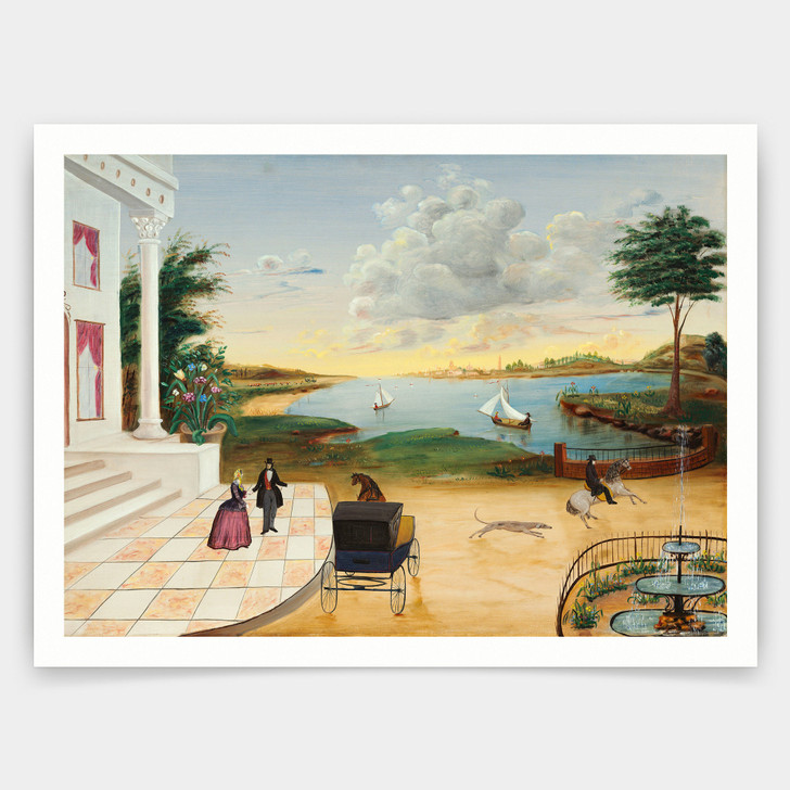 American 19th Century,Leaving the Manor House,art prints,Vintage art,canvas wall art,famous art prints,q759