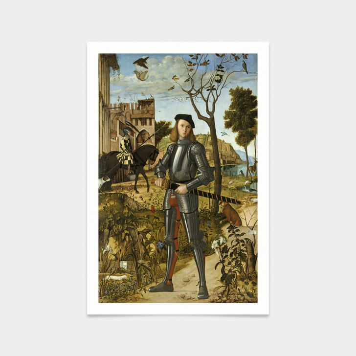 Vittore Carpaccio,Young Knight in a Landscape,art prints,Vintage art,canvas wall art,famous art prints,V2910