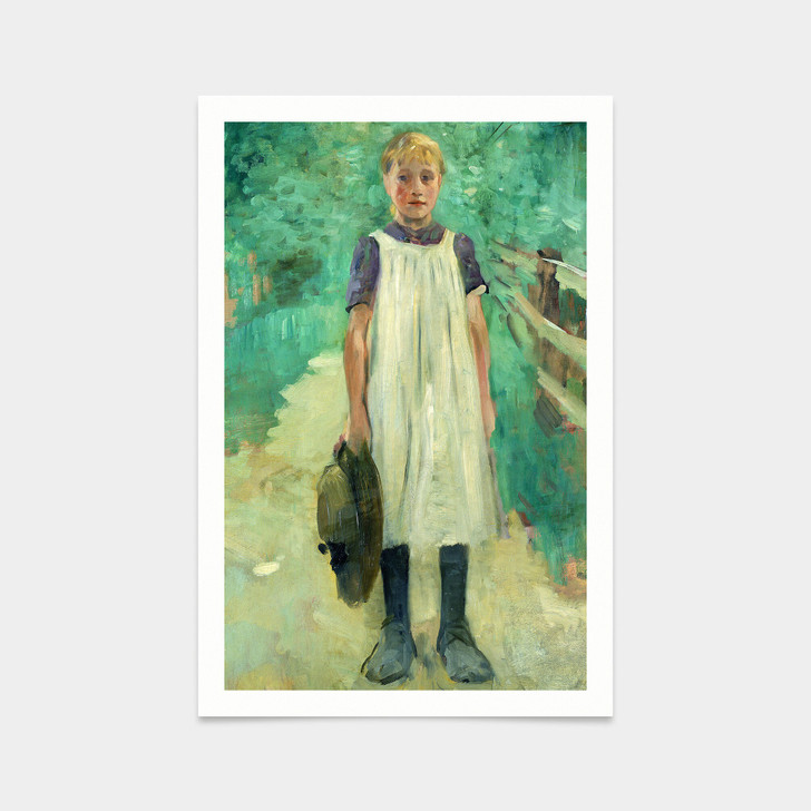 Thomas Ludwig Herbst,A Farmgirl,art prints,Vintage art,canvas wall art,famous art prints,V2886