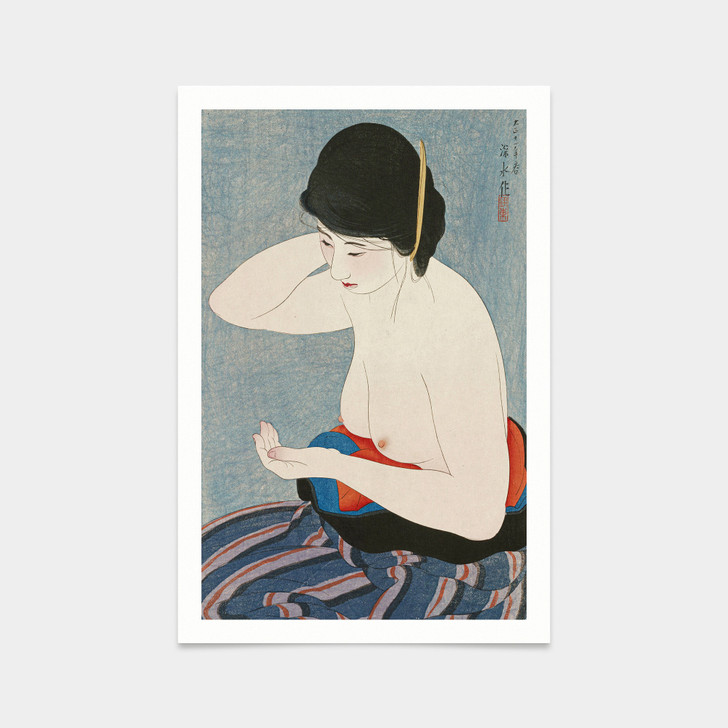 Shinsui Ito,Applying Powder,japanese painting,art prints,Vintage art,canvas wall art,famous art prints,V2873