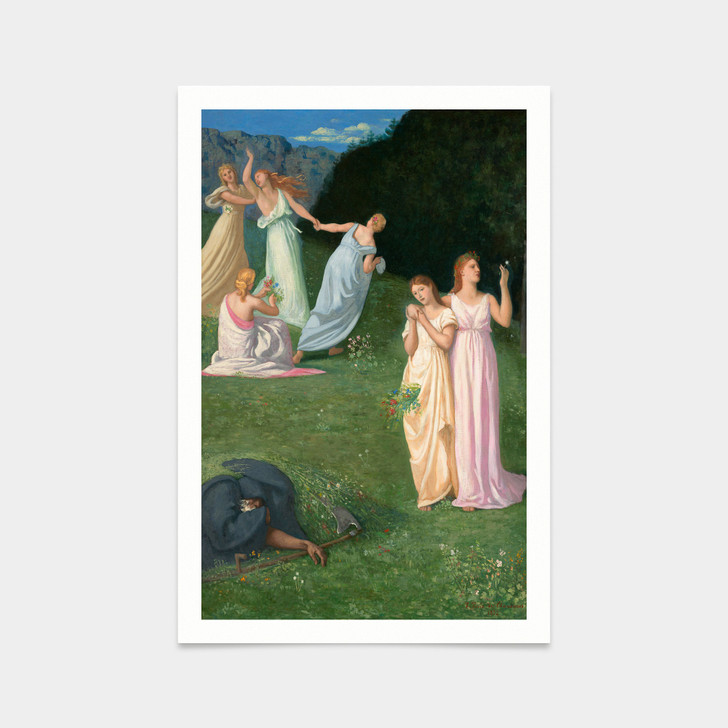 Pierre Puvis De Chavannes,Death and the Maidens, 1872,art prints,Vintage art,canvas wall art,famous art prints,V2843