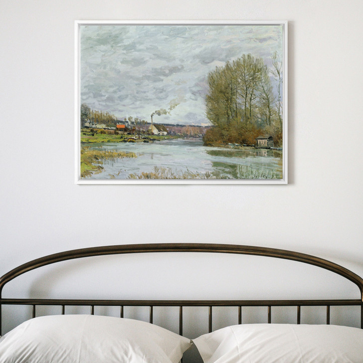 Alfred Sisley,The Seine At Port Marly,By Alfred Sisley,large wall art,framed wall art,canvas wall art,large canvas,M3098