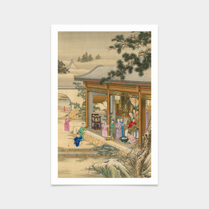 Lang Shining,Qianlong Emperor iii,Daily life painting of Chinese Emperor,art prints,Vintage art,canvas wall art,famous art prints,V2736
