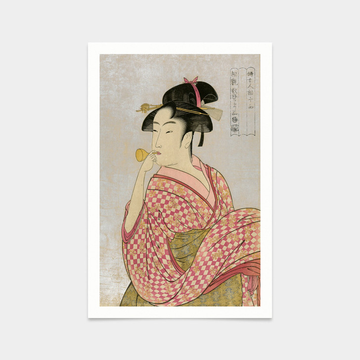 Kitagawa Utamaro,Girl Blowing a Glass Toy,japanese painting,art prints,Vintage art,canvas wall art,famous art prints,V2716