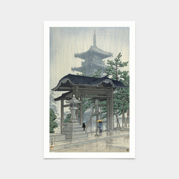 Kawase Hasui,De Zensetsu tempel in Sanshu,Japanese art,art prints,Vintage art,canvas wall art,famous art prints,V2706