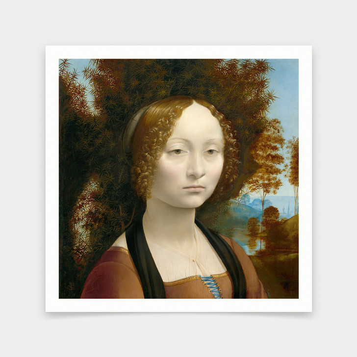 Leonardo da Vinci,Ginevra de' Benci,art prints,Vintage art,canvas wall art,famous art prints,q2734