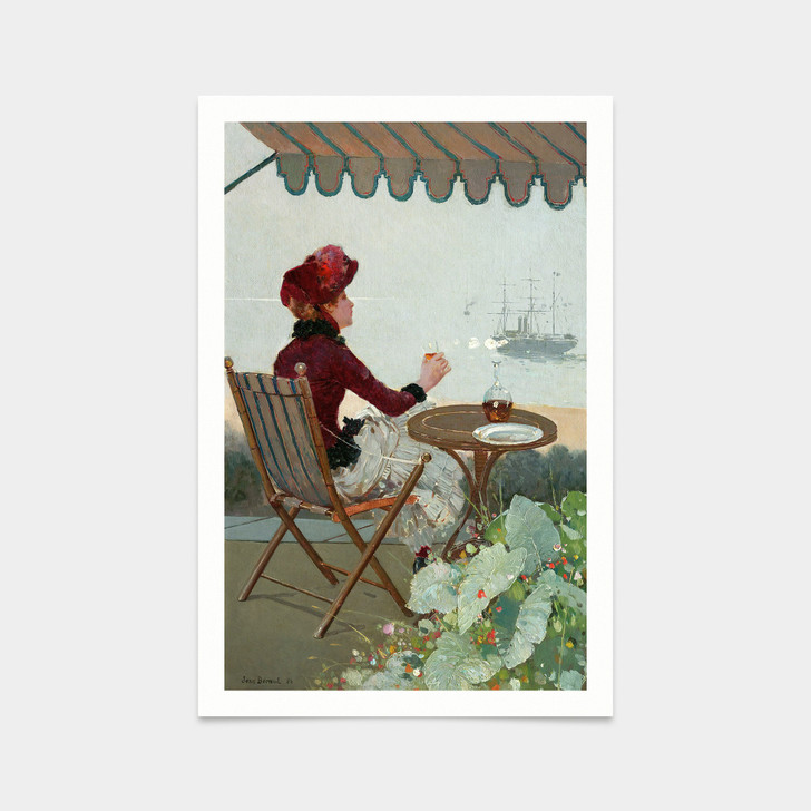 Jean Beraud,Seaside Cafe,art prints,Vintage art,canvas wall art,famous art prints,V2626