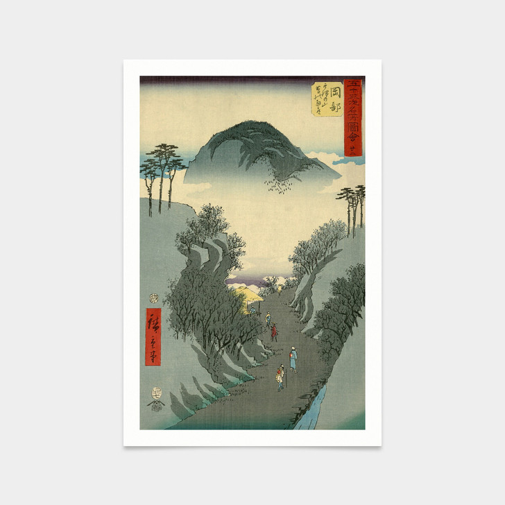 Hiroshige,Okabe,mountain road thatched hut,japanese painting,art prints,Vintage art,canvas wall art,famous art prints,V2561