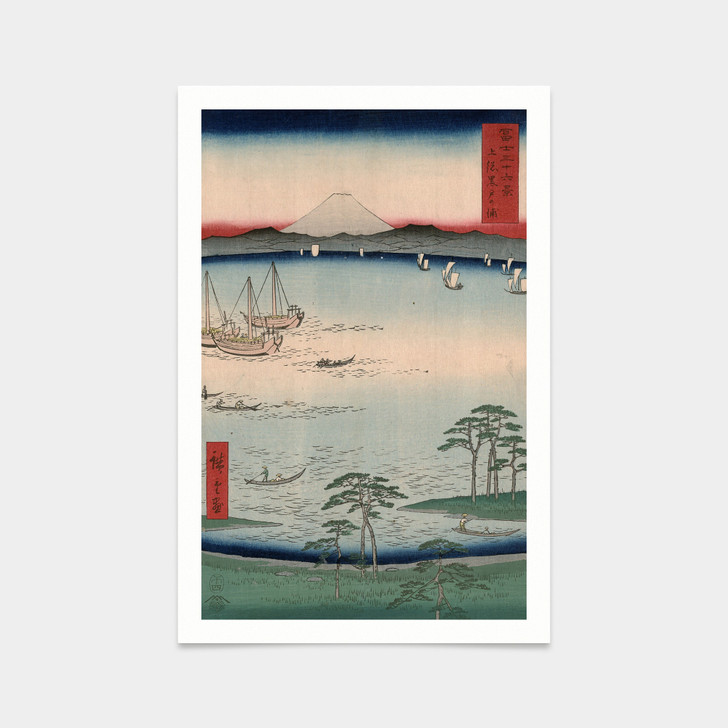 Hiroshige,Kazusa kuroto no ura,Small and large boats on large waters,japanese painting,art prints,Vintage art,canvas,famous art prints,V2545