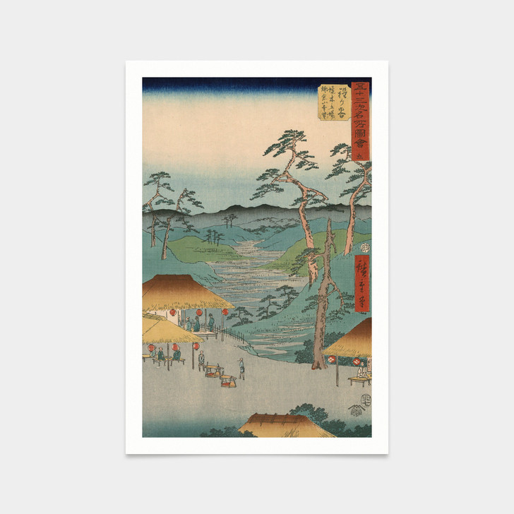 Hiroshige,Hodogaya,rest in the hut,japanese painting,art prints,Vintage art,canvas wall art,famous art prints,V2533