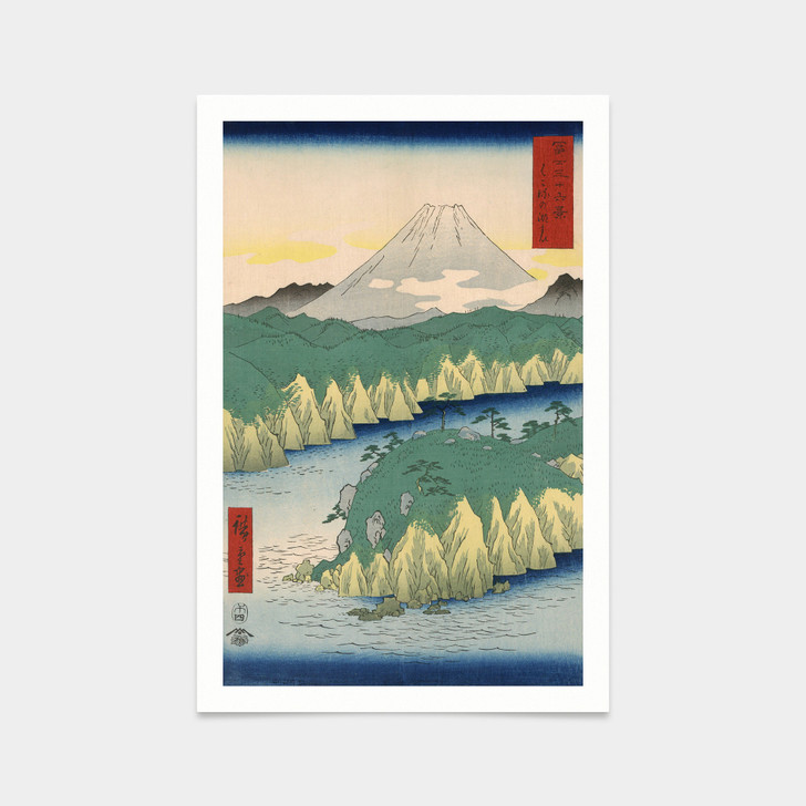 Hiroshige,Hakone no kosui,steep cliff in lake,japanese painting,art prints,Vintage art,canvas wall art,famous art prints,V2526