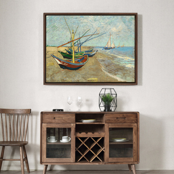 Vincent van Gogh, Fishing Boats on the Beach at Les Saintes Maries de la Mer,canvas print,canvas art,canvas wall art,large wall art,p1433