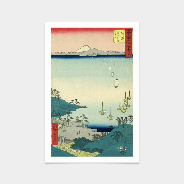 Hiroshige,Arai,aerial view of coastal village,japanese painting,art prints,Vintage art,canvas wall art,famous art prints,V2508