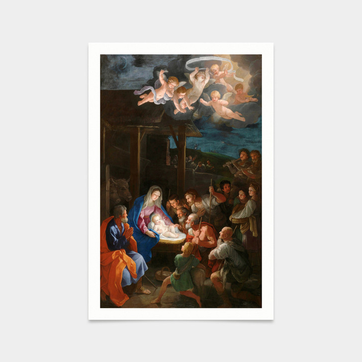 Guido Reni,The Adoration of the Shepherds,art prints,Vintage art,canvas wall art,famous art prints,V2465