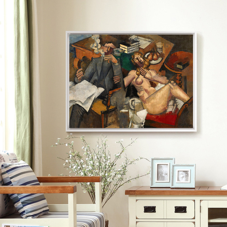 Roger de la Fresnaye,Married Life,Smoking man, abstract art,canvas print,canvas art,canvas wall art,large wall art,framed wall art,p1385